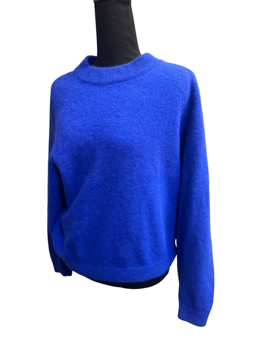 FENN WRIGHT & MANSON Women’s Blue Sweater Small Angora Rabbit Hair Angora Crop